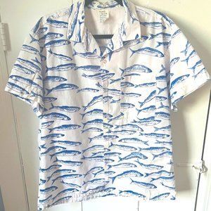 Remote Control vintage men’s button-down cotton shirt, size L.